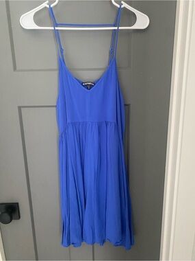 Express Blue V-Neck Dress